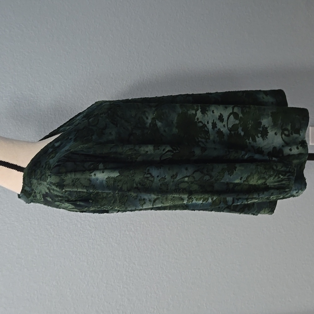 CALESSA Velvet Burnout Tie-Dye Split V-Neck Wrist Length Sleeve Tunic SZ LARGE - Picture 7 of 13